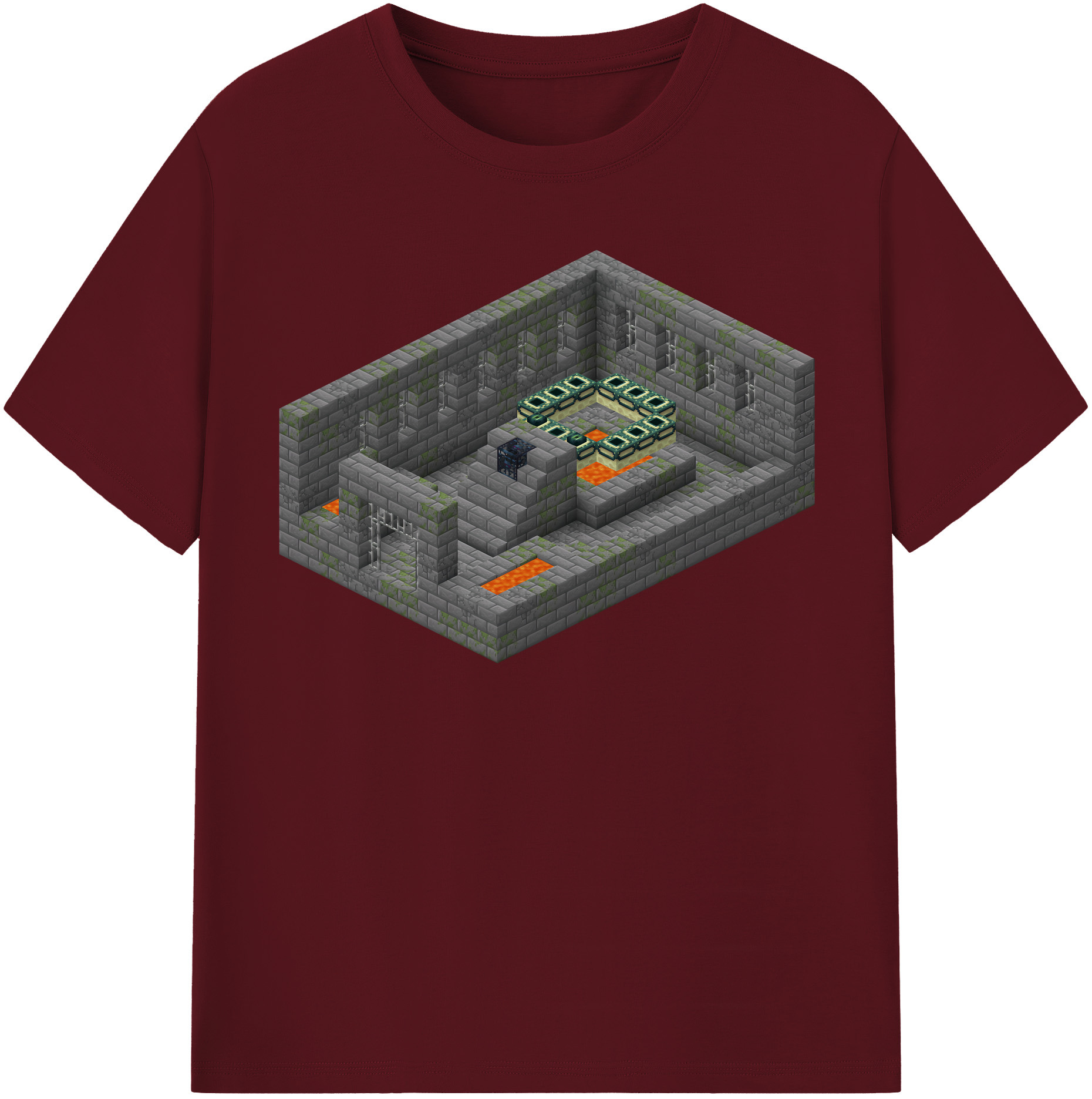 （画像用） マインクラフト ブロックの世界 Minecraft MC Block world 綿100％半袖Tシャツ（フロントプリント）
